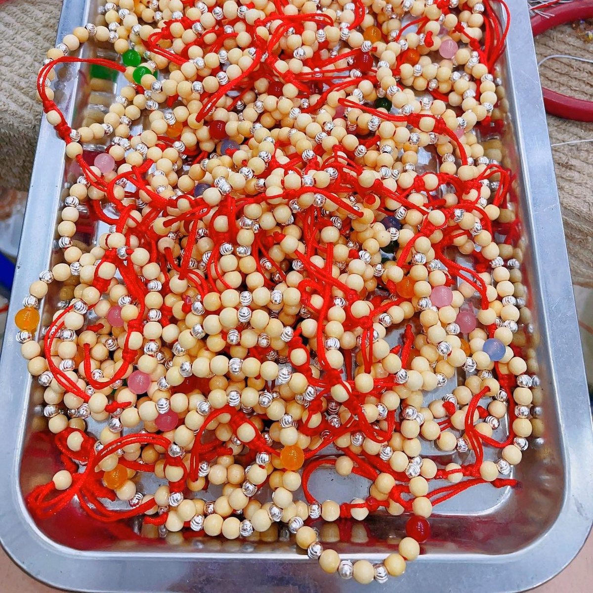 Vòng Tay Dâu Tằm Đá Phong Thủy 9 Bi Bạc Bé Gái - Thắng Giang - Ảnh 7