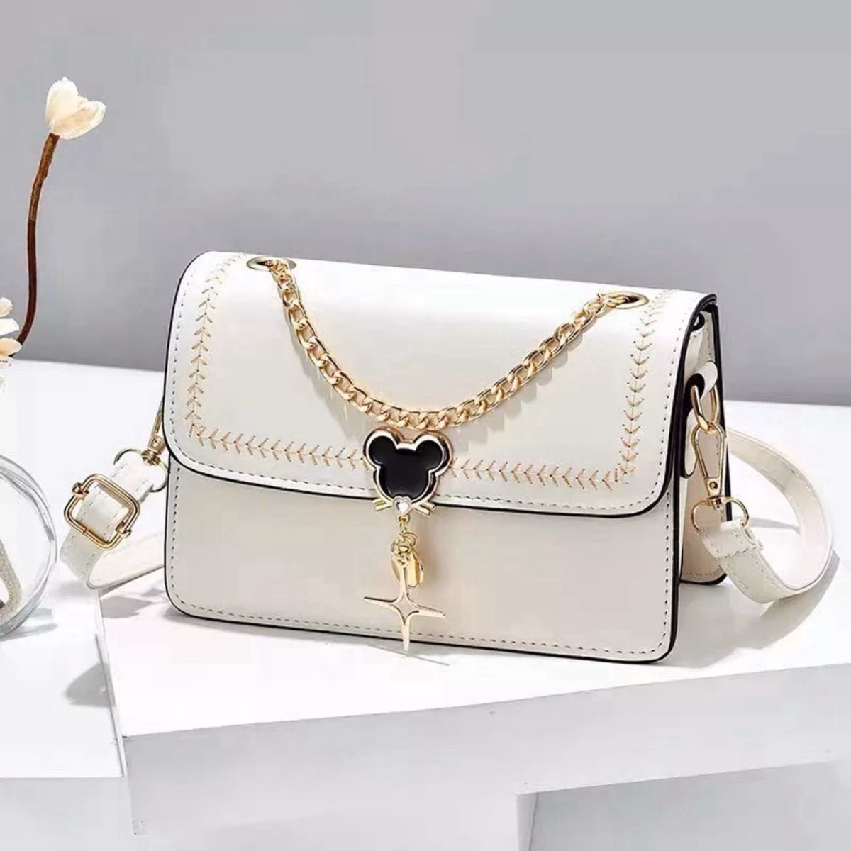 Túi Đeo Chéo, Đeo Vai 4 Ngăn Khóa Micky Đẹp Wh181 - Winnie House - Ảnh 5