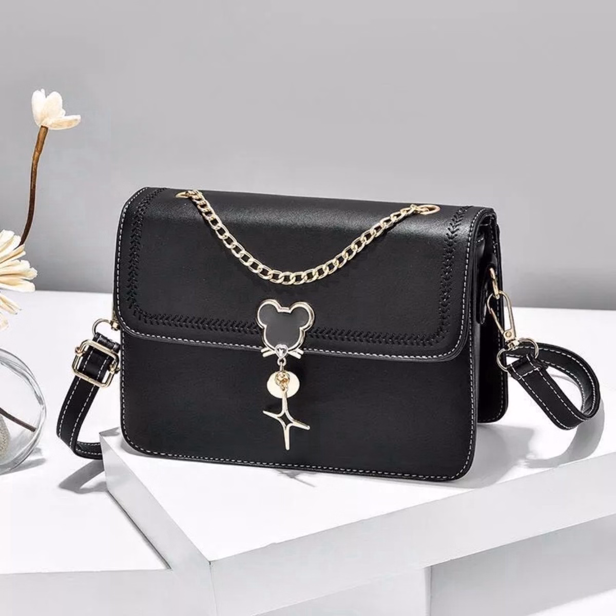 Túi Đeo Chéo, Đeo Vai 4 Ngăn Khóa Micky Đẹp Wh181 - Winnie House - Ảnh 4