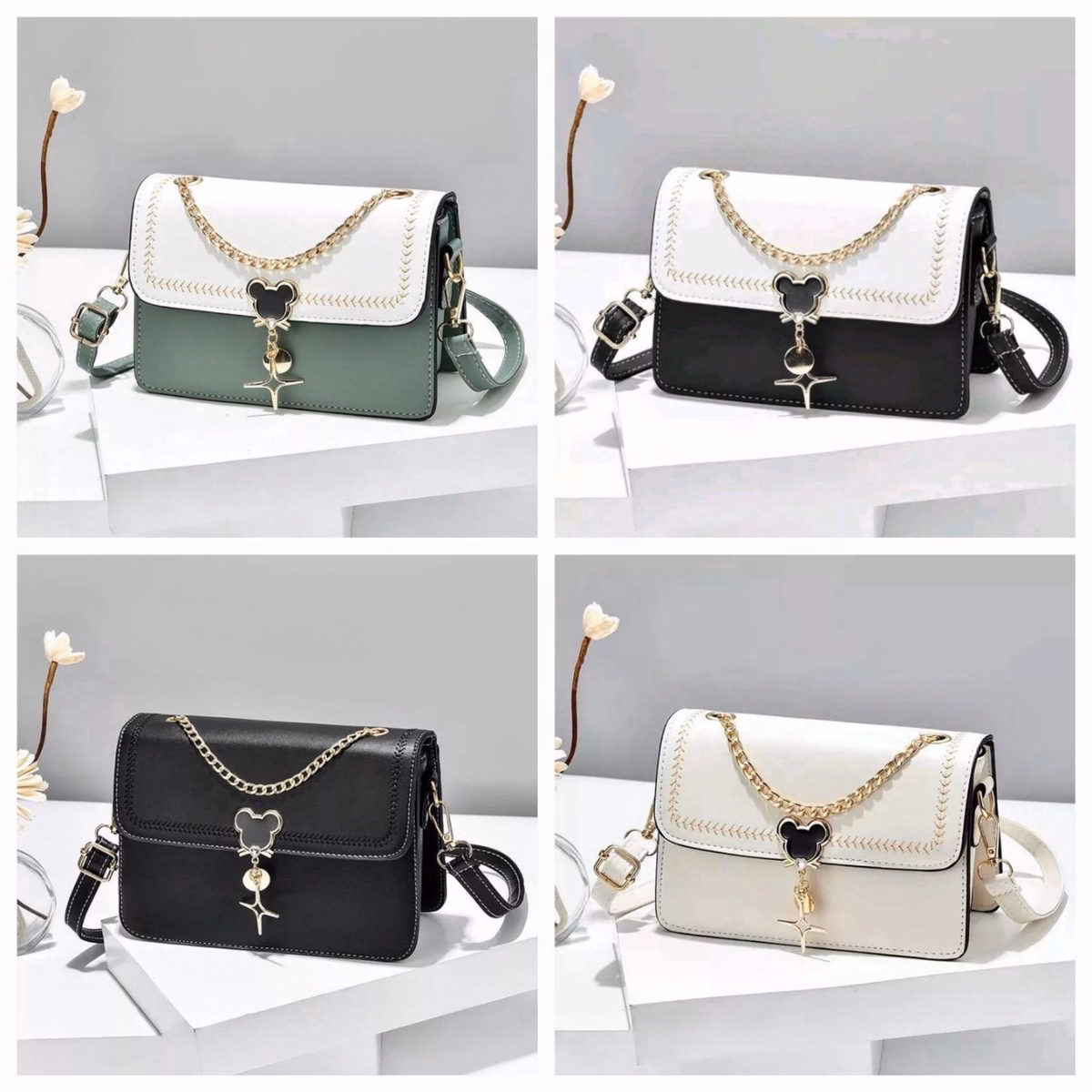 Túi Đeo Chéo, Đeo Vai 4 Ngăn Khóa Micky Đẹp Wh181 - Winnie House