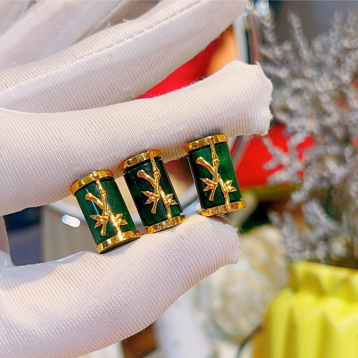 Mặt Dây Chuyền , Mặt Vòng Tay Lu Thống Cẩm Thạch Sơn Thủy Bọc Vàng Tây 10 Kara - Thắng Giang - Ảnh 2