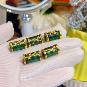 Mặt Dây Chuyền , Mặt Vòng Tay Lu Thống Cẩm Thạch Sơn Thủy Bọc Vàng Tây 10 Kara - Thắng Giang