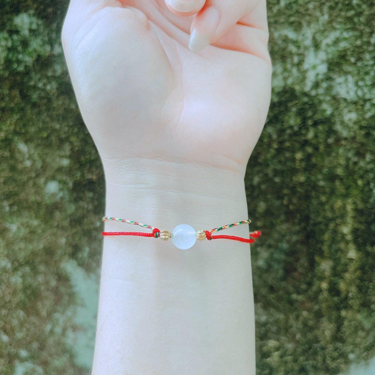 Vòng Tay Chỉ Ngũ Sắc May Mắn Tết Hạt Ngộc Trắng Được Gia Hộ Trì Trú - Thắng Giang