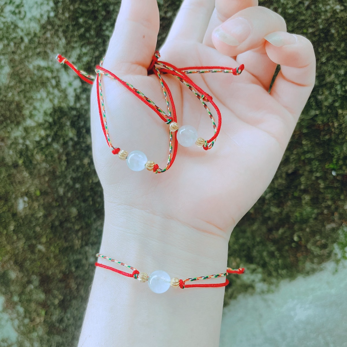 Vòng Tay Chỉ Ngũ Sắc May Mắn Tết Hạt Ngộc Trắng Được Gia Hộ Trì Trú - Thắng Giang - Ảnh 3