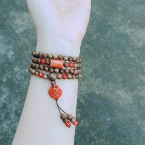 Vòng Tay Trầm Hương Tốc Phối Lu Thống Hồ Ly Ngọc Cẩm Thạch Huyết Thiên Nhiên - Thắng Giang