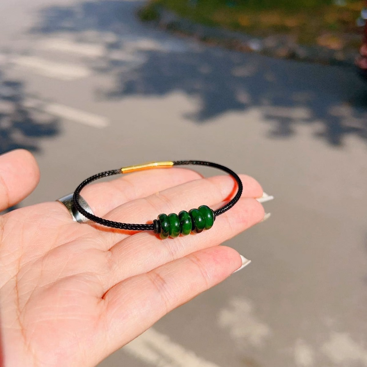 Vòng Tay Ngũ Điếu Ngọc Cẩm Thạch Sơn Thuỷ Xanh Lý - Thắng Giang - Ảnh 12