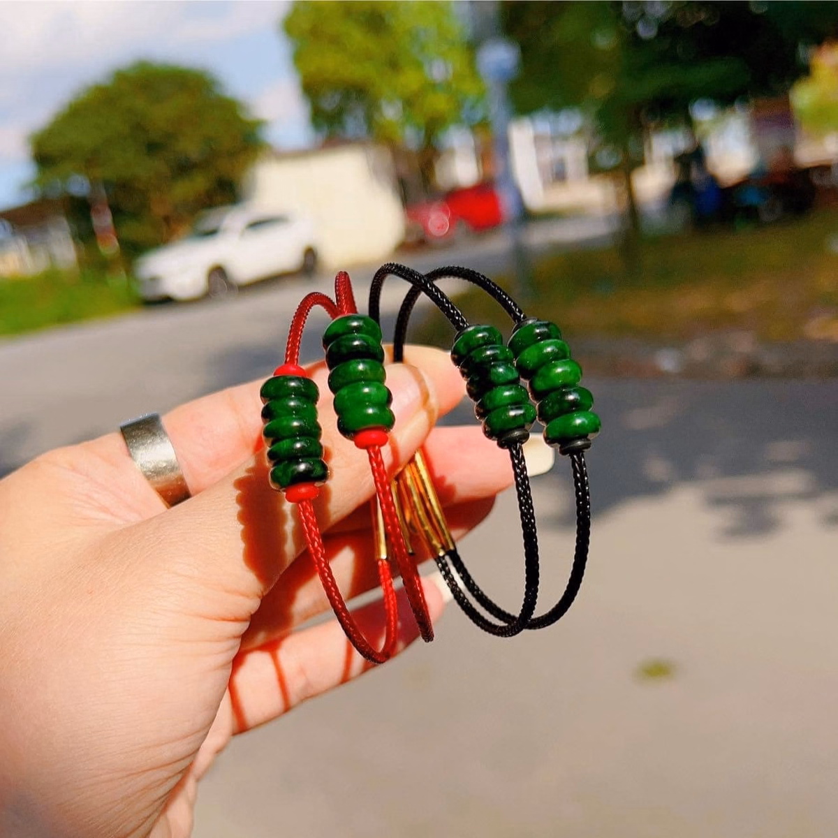 Vòng Tay Ngũ Điếu Ngọc Cẩm Thạch Sơn Thuỷ Xanh Lý - Thắng Giang - Ảnh 13