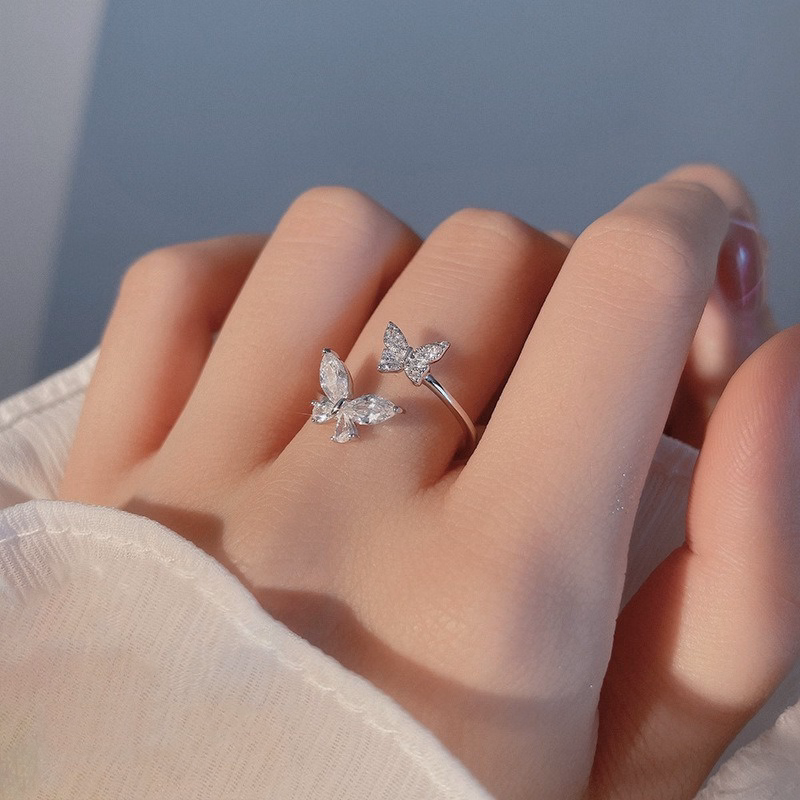 Nhẫn Bướm Đôi Đính Đá Siêu Sang Đẹp Fullbox Sang N234 - Lady'S Passion - Ảnh 11