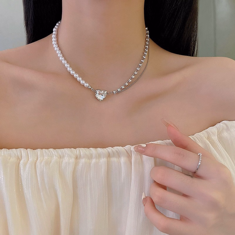 Vòng Cổ Tim Đá Mix Ngọc Sang Trọng Vc231 - Lady'S Passion - Ảnh 7