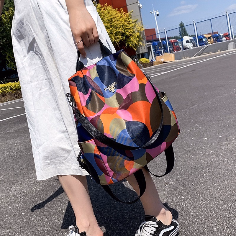 Balo Nữ Họa Tiết 2 Trong 1 Chống Trộm, Chống Nước, Kèm Móc Khóa Cute Wh202 - Winnie House - Ảnh 14