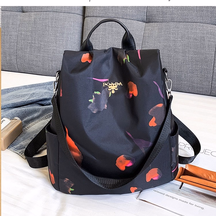 Balo Nữ Họa Tiết 2 Trong 1 Chống Trộm, Chống Nước, Kèm Móc Khóa Cute Wh202 - Winnie House - Ảnh 3