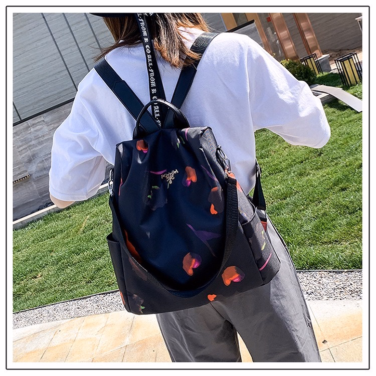 Balo Nữ Họa Tiết 2 Trong 1 Chống Trộm, Chống Nước, Kèm Móc Khóa Cute Wh202 - Winnie House - Ảnh 18