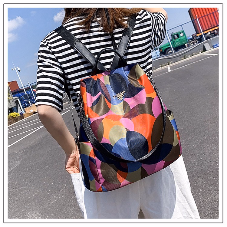 Balo Nữ Họa Tiết 2 Trong 1 Chống Trộm, Chống Nước, Kèm Móc Khóa Cute Wh202 - Winnie House - Ảnh 17