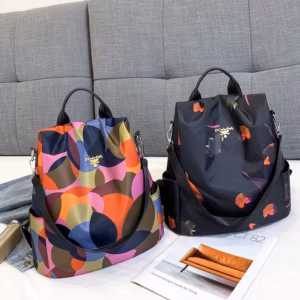 Balo Nữ Họa Tiết 2 Trong 1 Chống Trộm, Chống Nước, Kèm Móc Khóa Cute Wh202 - Winnie House