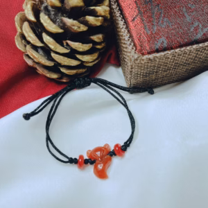 Vòng Tay Hồ Ly Ngọc Cẩm Thạch Huyết Tết Dây Song Điếu - Thắng Giang