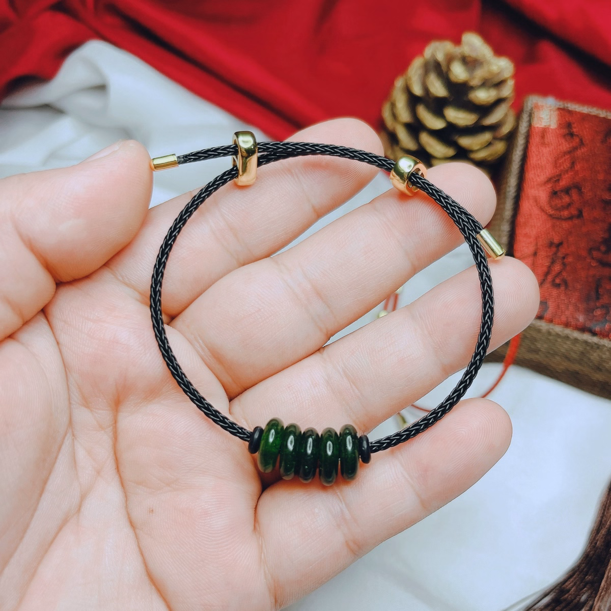 Vòng Tay Ngũ Điếu Ngọc Cẩm Thạch Dầu Thiên Nhiên - Thắng Giang - Ảnh 4