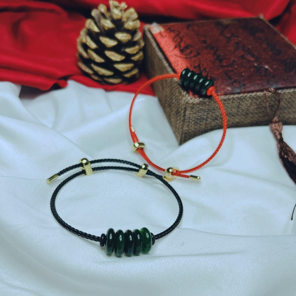 Vòng Tay Ngũ Điếu Ngọc Cẩm Thạch Dầu Thiên Nhiên - Thắng Giang