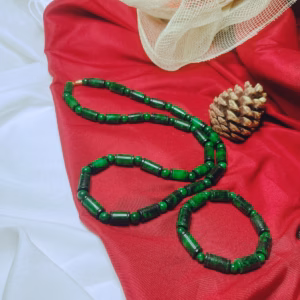 Bông Trang Sức Lu Thống Ngọc Cẩm Thạch Sơn Thủy Thiên Nhiên - Thắng Giang