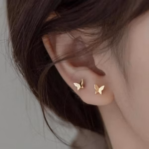 Bông Tai Bướm Vàng Tây 10 Kara Có Thẻ Hóa Đơn Chốt Vàng - Thắng Giang