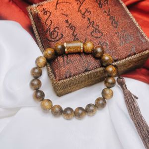 Vòng Tay Trầm Tốc Vân Phối Lu Bọc Xi Vàng Thiên Nhiên - Thắng Giang