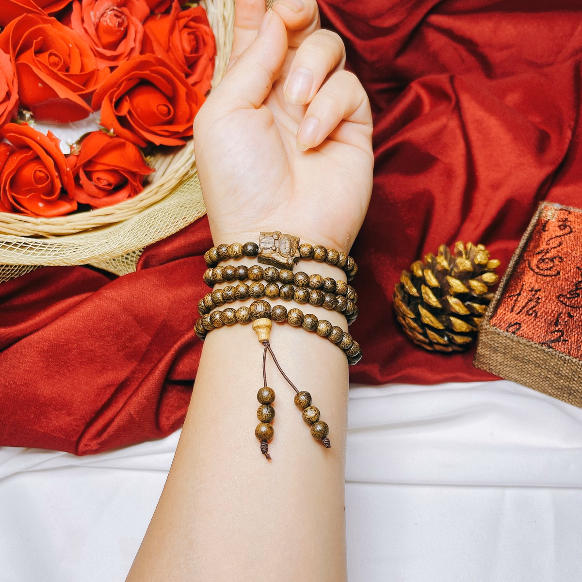 Vòng Tay Trầm Hương Tốc Thiên Nhiên Phối Mèo Thần Tài Chiêu Tài Lộc - Thắng Giang - Ảnh 11