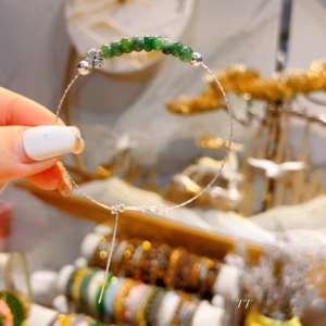 Vòng Tay Ngọc Lam Bạc Ta Thiên Nhiên Có Thẻ Hóa Đơn - Thắng Giang