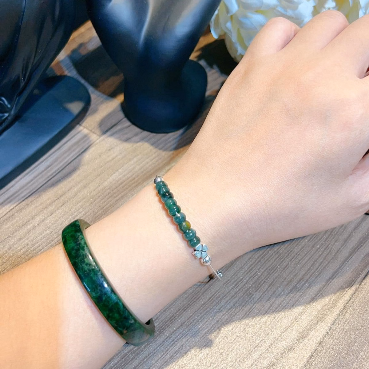 Vòng Tay Ngọc Lam Bạc Ta Thiên Nhiên Có Thẻ Hóa Đơn - Thắng Giang - Ảnh 2