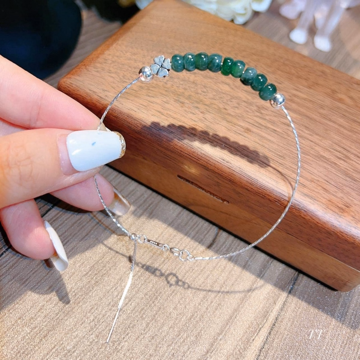 Vòng Tay Ngọc Lam Bạc Ta Thiên Nhiên Có Thẻ Hóa Đơn - Thắng Giang - Ảnh 5