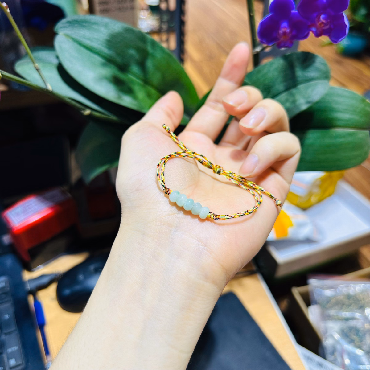 Vòng Tay Ngũ Điếu Ngọc Cẩm Thạch Thiên Nhiên 6 Ly - Thắng Giang - Ảnh 2