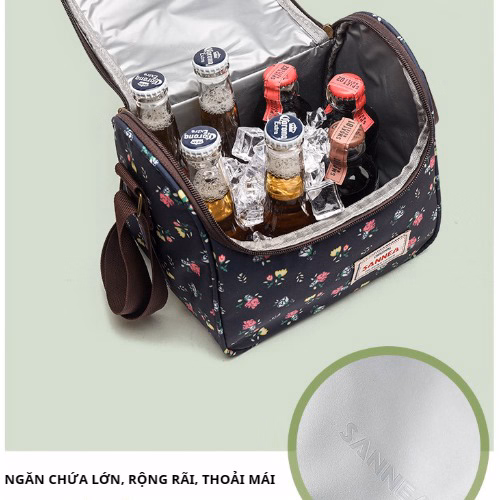 Túi Đựng Cơm Giữ Nhiệt Sannea Cao Cấp, Vải Oxford D600, Cách Nhiệt Bằng Màng Peva, Túi Đựng Bình Sữa, Dã Ngoại, Chống Nước Ch103-Bh Kids - Ảnh 3