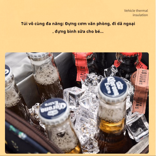 Túi Đựng Cơm Giữ Nhiệt Sannea Cao Cấp, Vải Oxford D600, Cách Nhiệt Bằng Màng Peva, Túi Đựng Bình Sữa, Dã Ngoại, Chống Nước Ch103-Bh Kids - Ảnh 7