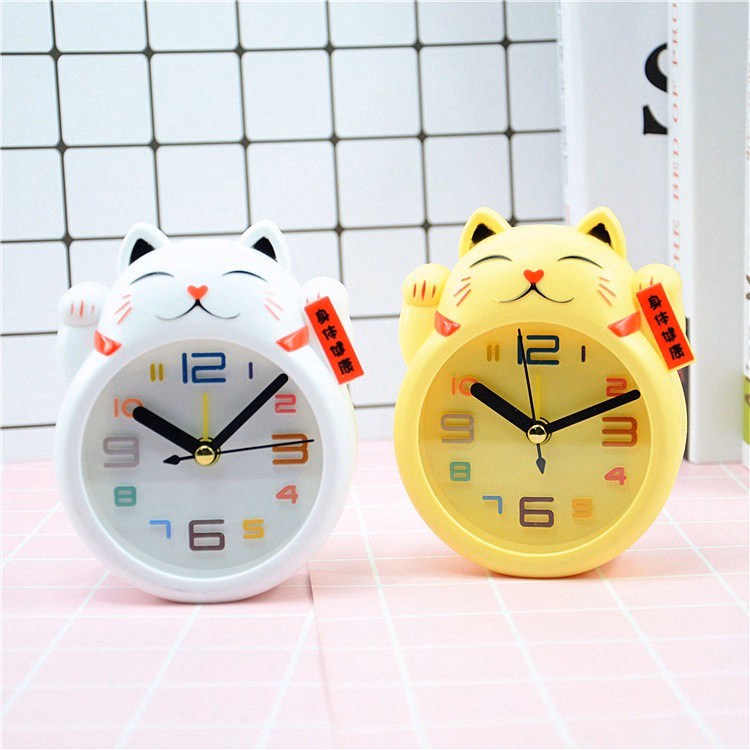 Đồng Hồ Để Bàn Mèo Thần Tài - Silver