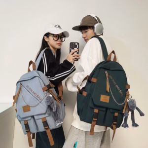 Balo Nam Nữ Tặng Kèm Móc Khóa Ếch Chân Dài Đi Học Thời Trang Ulzzang Nhiều Ngăn Tiện Dụng 730 - Larita Fashion