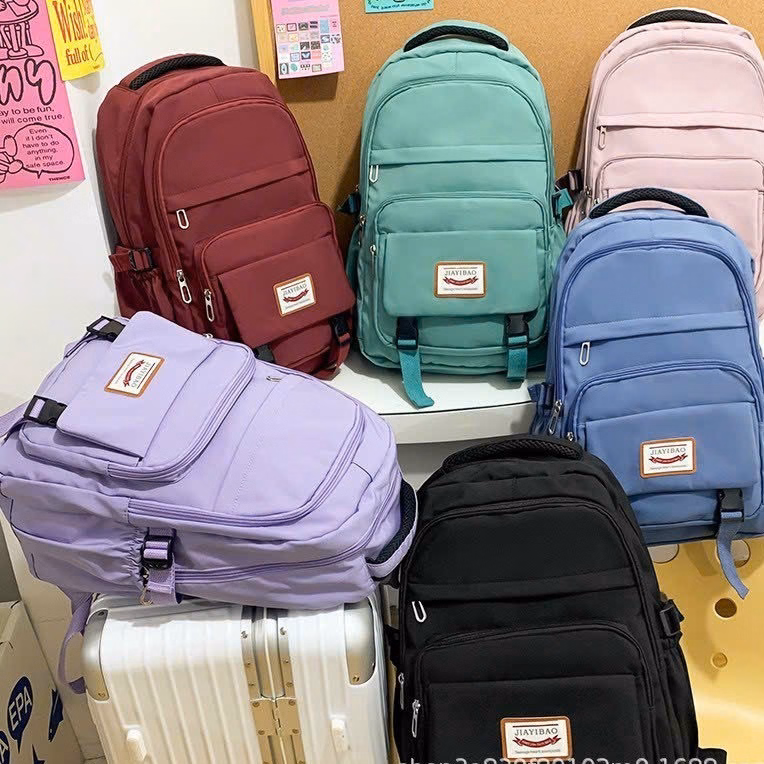 Balo Đi Học/Du Lịch Màu Trơn Chống Thấm Nước Sức Chứa Lớn 685 - Larita Fashion