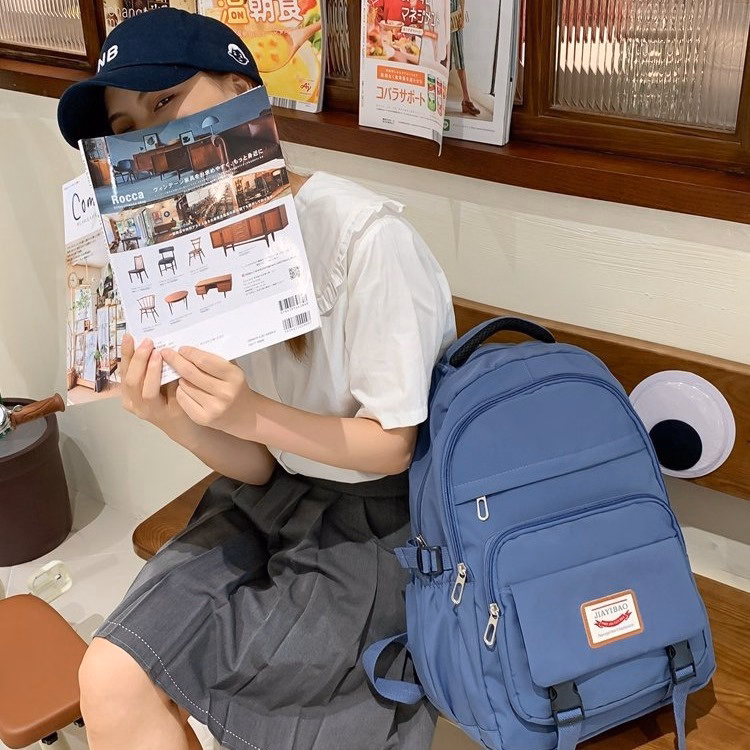 Balo Đi Học/Du Lịch Màu Trơn Chống Thấm Nước Sức Chứa Lớn 685 - Larita Fashion - Ảnh 2