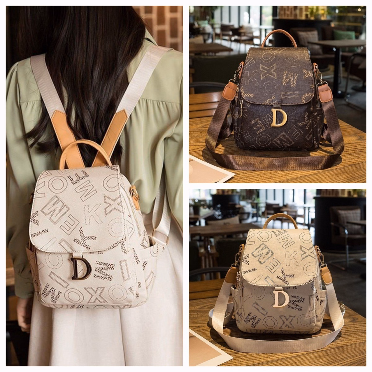 Balo Da In Chữ Phong Cách Cổ Điển Thời Trang Hàn Quốc Pp268 - Pipi Store