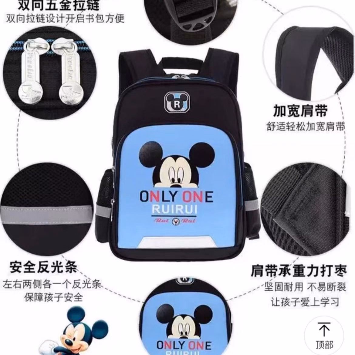 Balo Đi Học, Học Sinh Hình Micky Chống Nước Có Phản Quang Cho Bé Wh276 - Winnie House - Ảnh 10