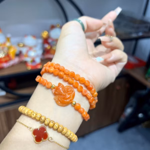 Vòng Tay Hồ Ly Cẩm Thạch Huyết A Dẹt Thiên Nhiên - Thắng Giang