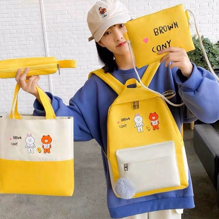 Set Balo 4 Món Browwn Cony Sa79 - Sam Store - Ảnh 3