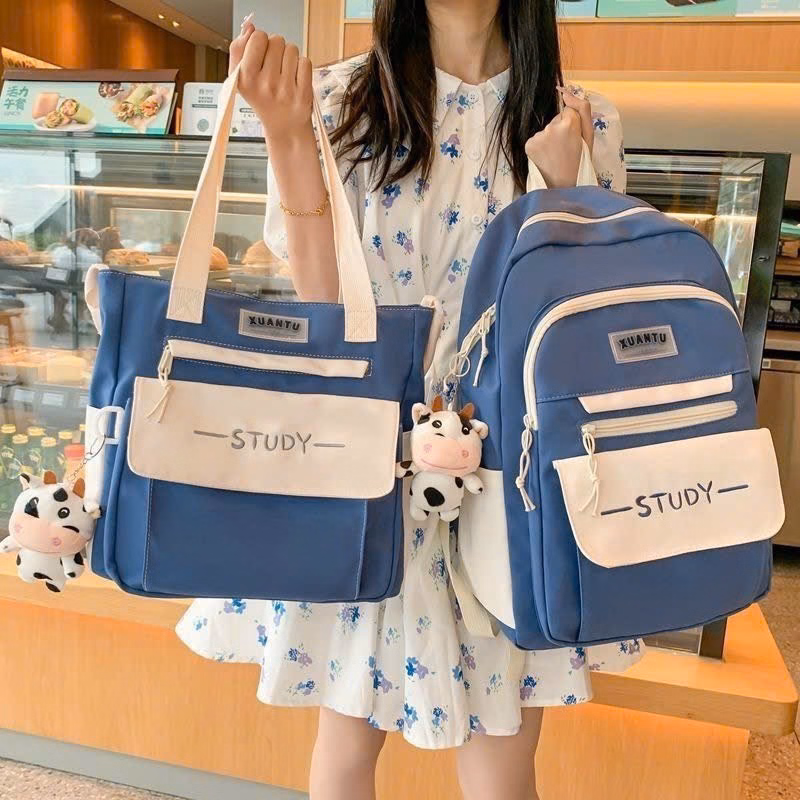 Set 2 Món Balo & Tote Vừa A4 Study St559 - Nana House - Ảnh 4