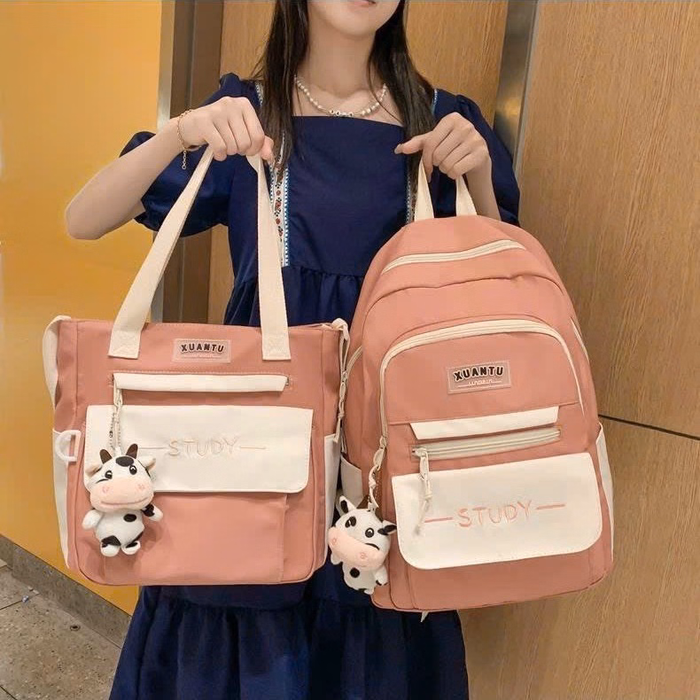Set 2 Món Balo & Tote Vừa A4 Study St559 - Nana House - Ảnh 3