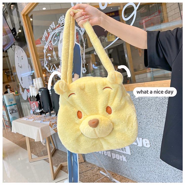 Túi Tote Hoạt Hình Disney Gấu Pooh, Túi Xách Đeo Vai Cỡ Lớn Dễ Thương Sang Trọng - Ảnh 7