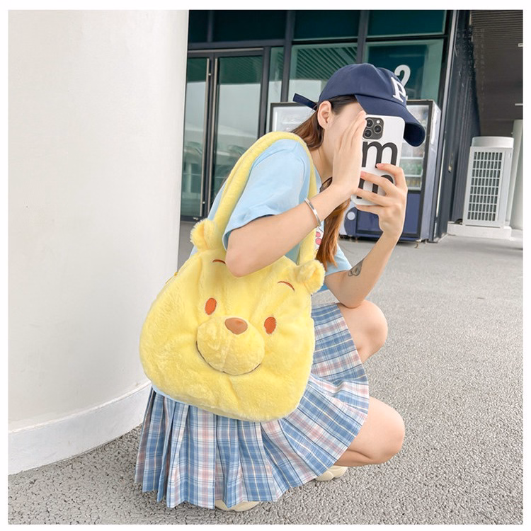 Túi Tote Hoạt Hình Disney Gấu Pooh, Túi Xách Đeo Vai Cỡ Lớn Dễ Thương Sang Trọng - Ảnh 9