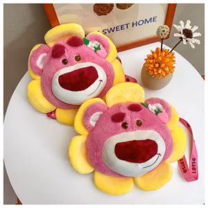 Túi Đéo Chéo Gấu Dâu Hình Hoa Hướng Dương Lông Nhung Mềm Mại Wh293 - Winnie House