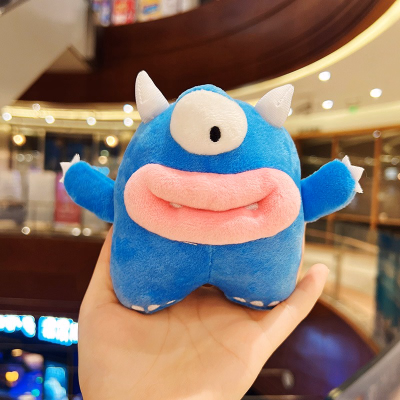 Móc Khóa Quái Vật Môi Dày Ngộ Nghĩnh, Móc Khóa Gấu Nhồi Bông Đáng Yêu - Dmastore