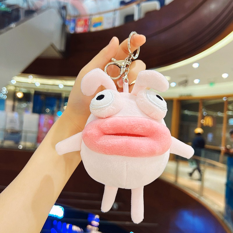 Móc Khóa Quái Vật Môi Dày Ngộ Nghĩnh, Móc Khóa Gấu Nhồi Bông Đáng Yêu - Dmastore - Ảnh 8