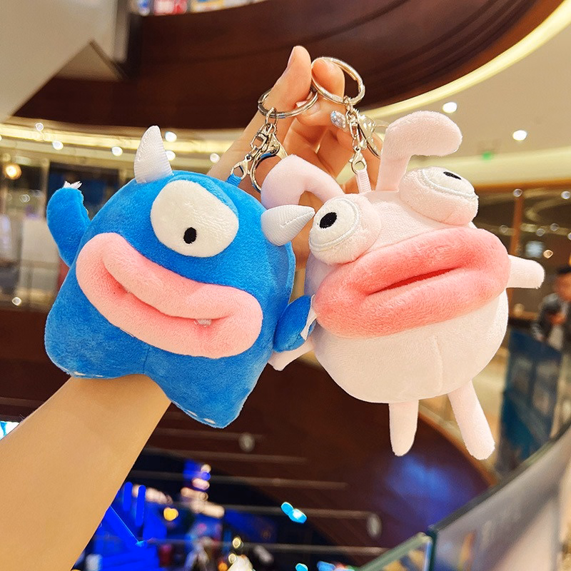 Móc Khóa Quái Vật Môi Dày Ngộ Nghĩnh, Móc Khóa Gấu Nhồi Bông Đáng Yêu - Dmastore - Ảnh 5