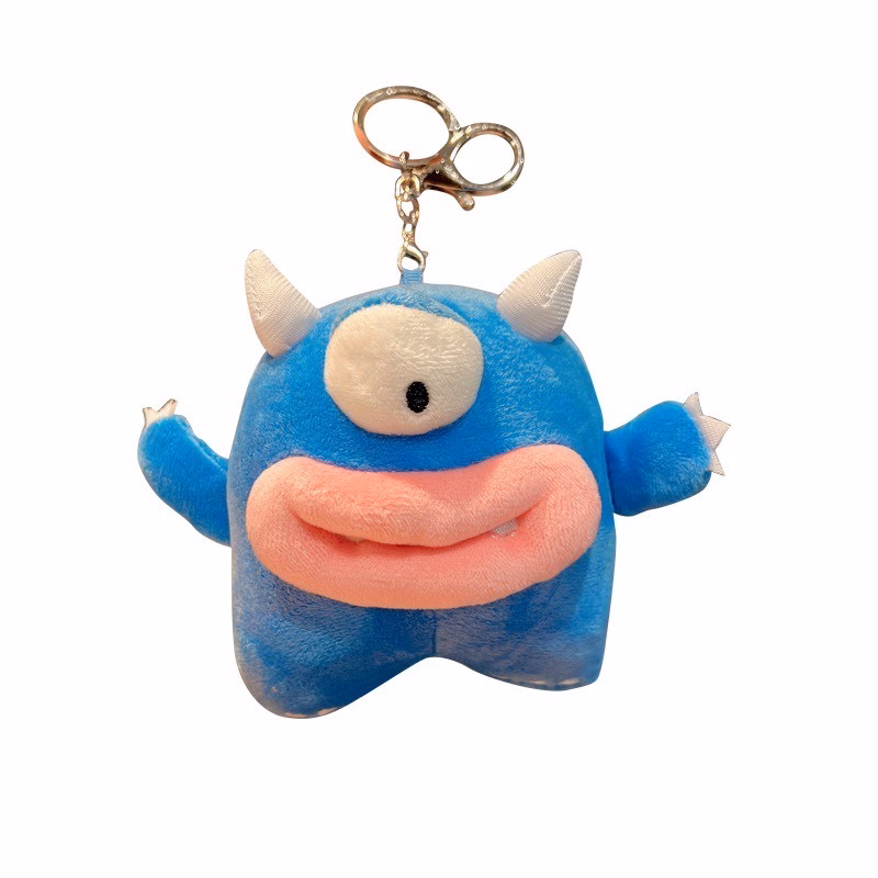 Móc Khóa Quái Vật Môi Dày Ngộ Nghĩnh, Móc Khóa Gấu Nhồi Bông Đáng Yêu - Dmastore - Ảnh 3