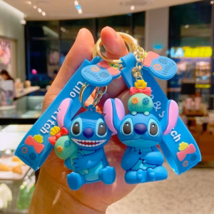Móc Khóa Hoạt Hình Stitch Xanh Silicon Treo Chìa Khóa, Túi Xách, Balo Siêu Cute - Dmastore