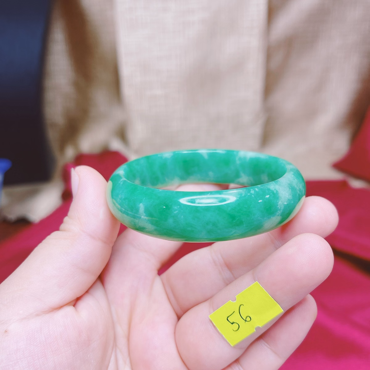 Vòng Tay Bản Hẹ Cẩm Thạch Xanh Thiên Nhiên - Thắng Giang - Ảnh 7